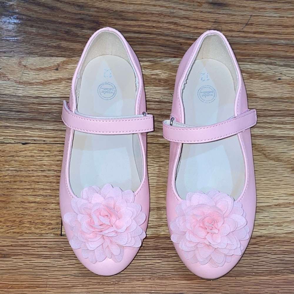 Girls Pink Flower Mary Jane Kids Shoes 12